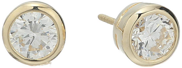 Amazon Essentials Earrings Bezel 1.50ct Ylw Gold - Gallery 2
