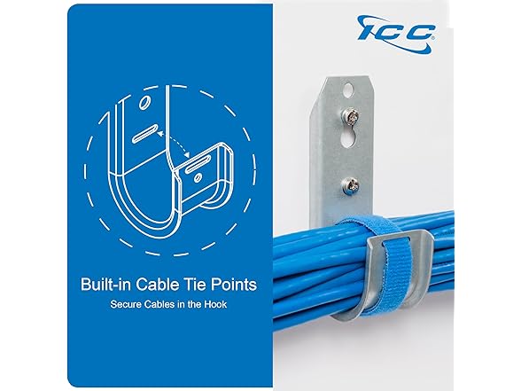ICC 2-Inch Wall Mount J-Hook – 25-Pack