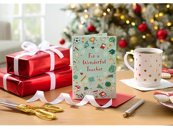 American Greetings Christmas Thank You Card for Teacher