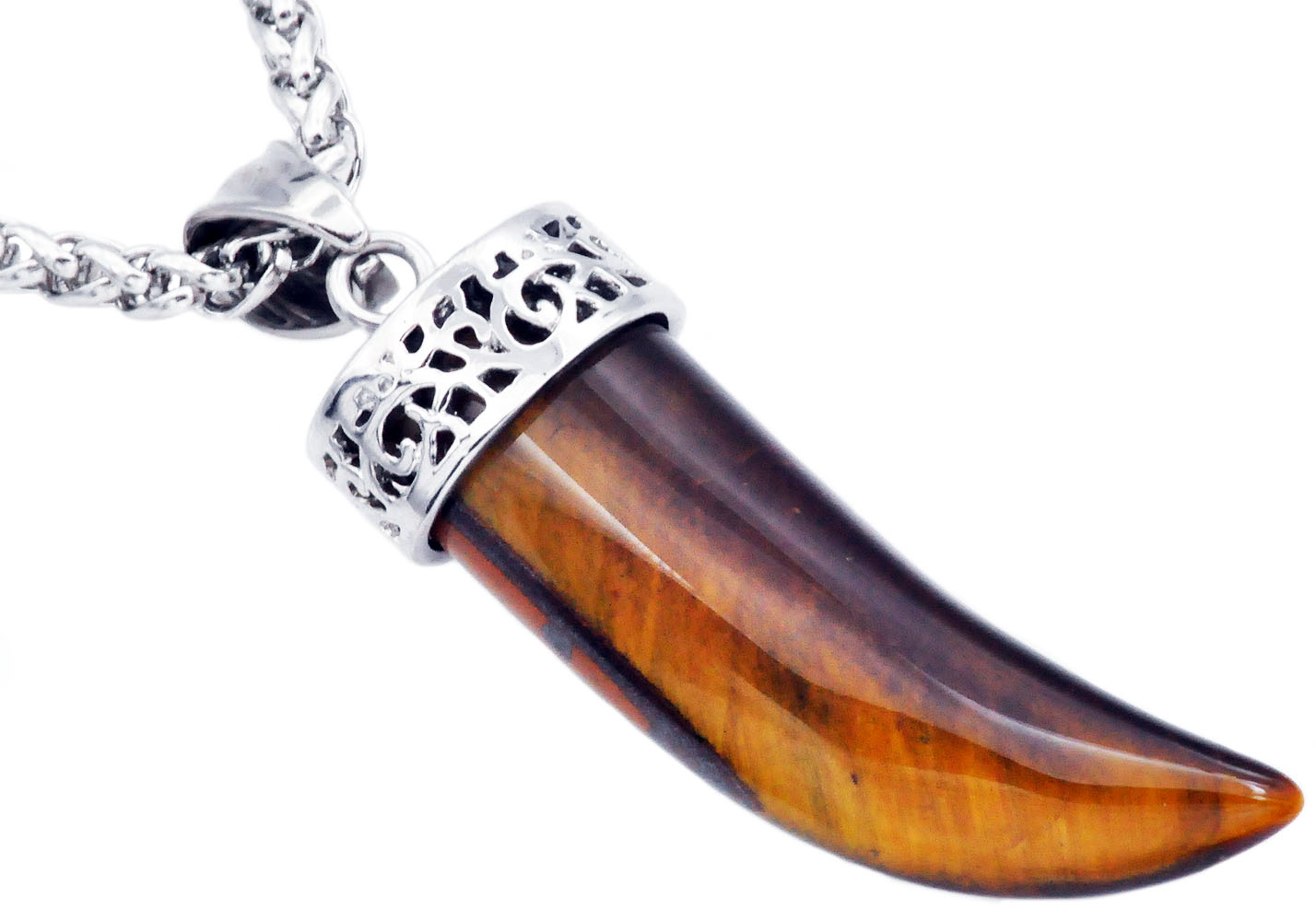 Genuine Stainless Steel Horn Necklace - Gallery 4
