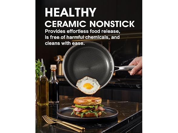 Tibbicc Stainless Steel Non Stick Frying Pan