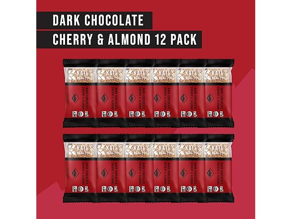 12Ct Kates Real Food Organic Dark Chocolate Cherry