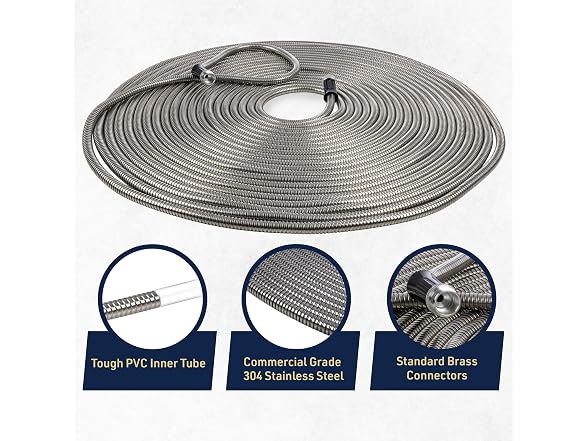 Stainless Steel Garden Hose 100 ft