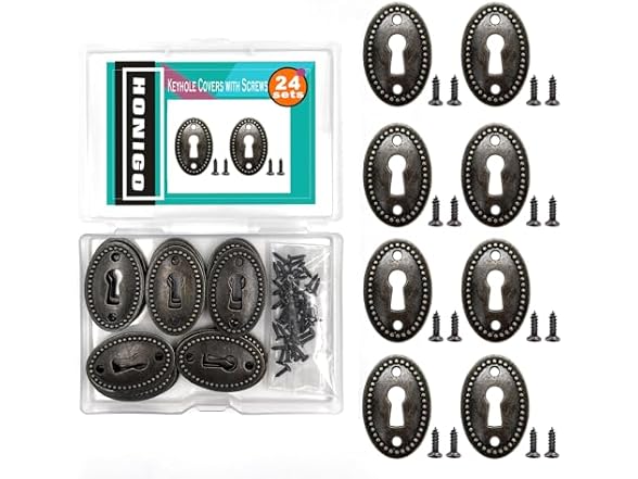 24 Keyhole Covers Zinc Alloy w/Screws