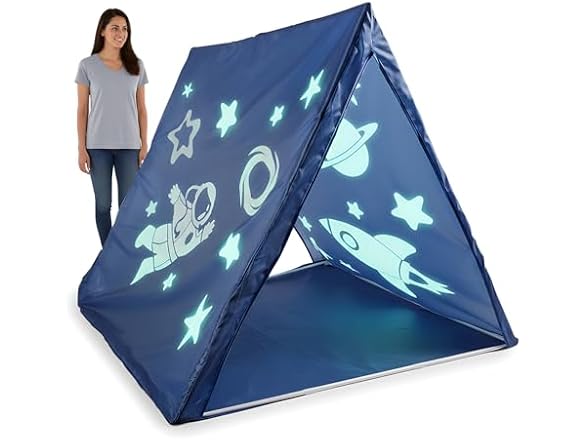 Fun Express 45" x 40" Glow-in-The-Dark Outer Space Polyester Sleepover Tent