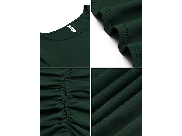 Missufe Women (XL) Long Sleeve Ruched Casual Dress