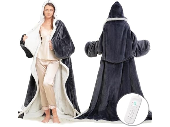 Electric Wearable Blanket with Sleeves