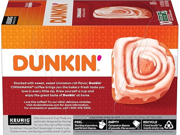 Dunkin' Cinnamon Roll K-Cups, 10ct