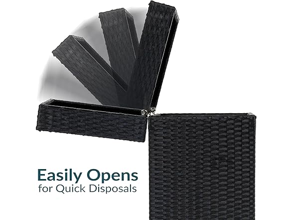 Sunnydaze Outdoor Trash Cans with Lids 2-Pk Black