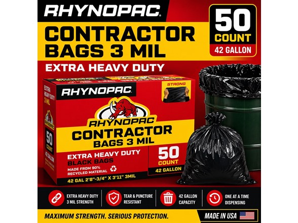 42 Gallon 3 Mil Contractor Trash Bag