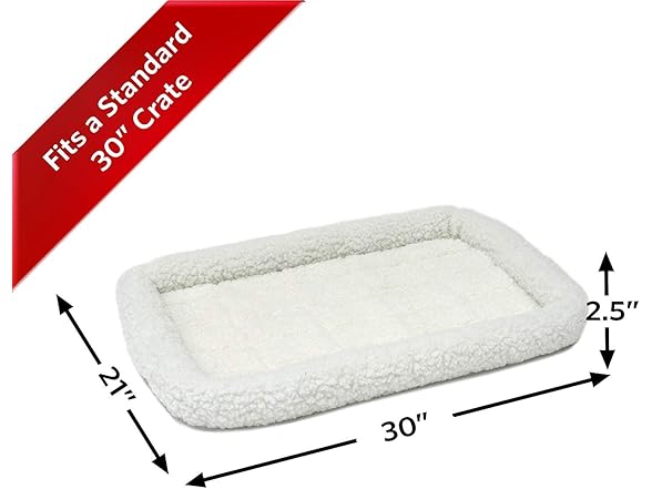 30L-Inch White Fleece Dog Bed or Cat Bed