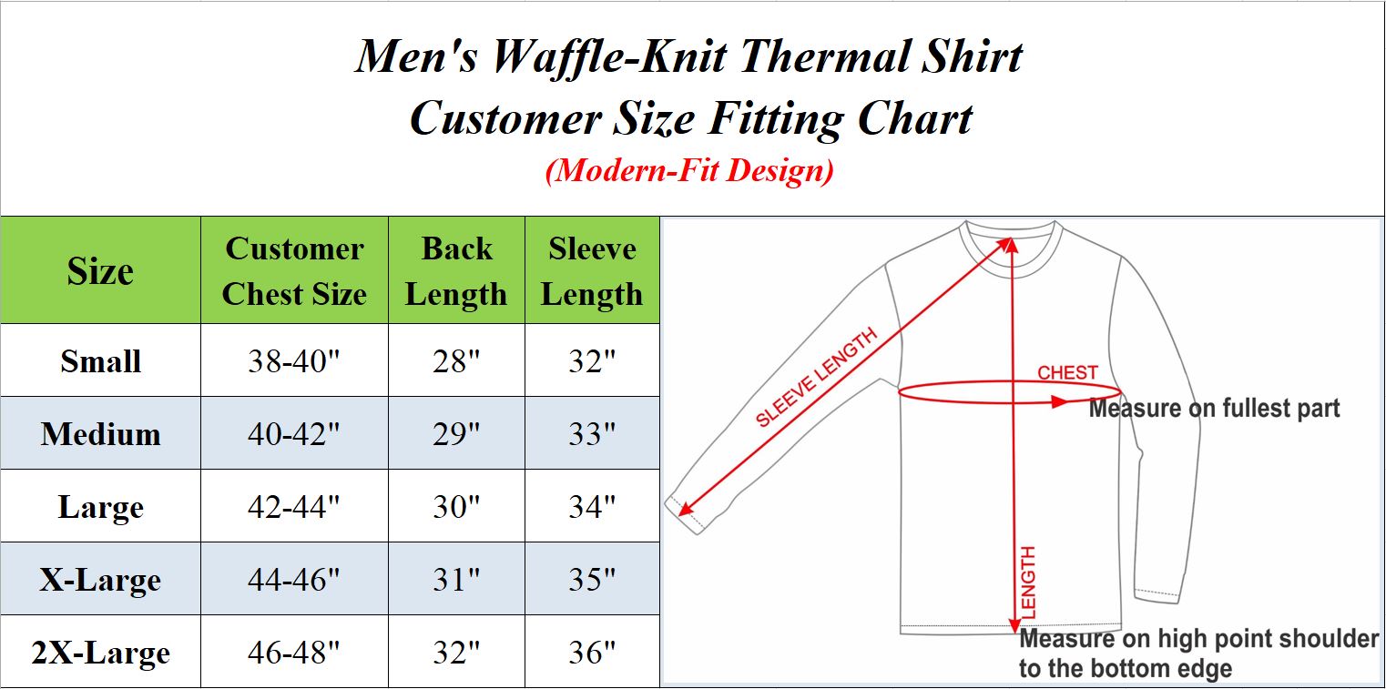 5Pk Mens Waffle-Knit Thermal Shirts - Gallery 8