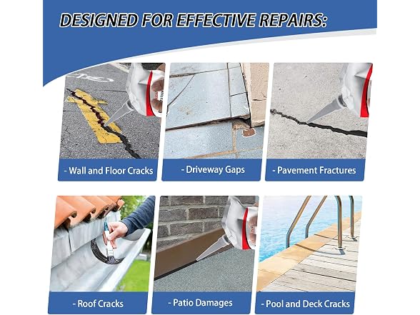 Asphalt Crack Filler, 4 Pack Fast-Dry Driveway Concrete