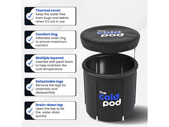 Ice Bath Tub for Athletes with Cover 88 Gal Cold Plunge