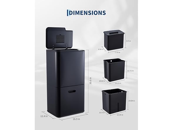 MOVECOM 16 Gal Pull-Out Compost Bin Blac