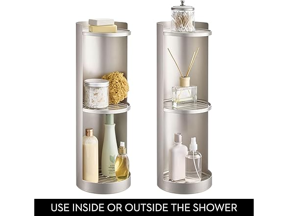 iDesign Freestanding 3-Tier Rotating Bathroom Organizer - Satin