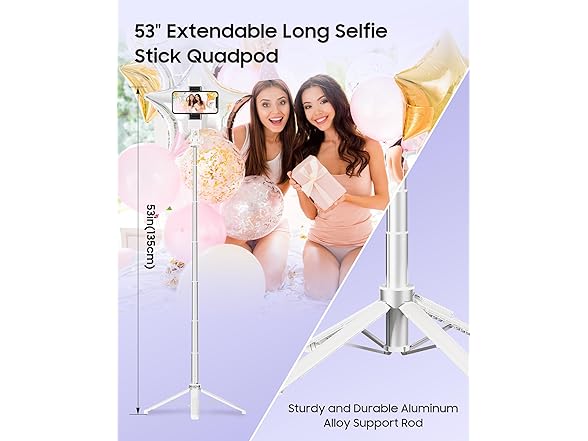 ACKIMA 53in Selfie Stick Tripod Light