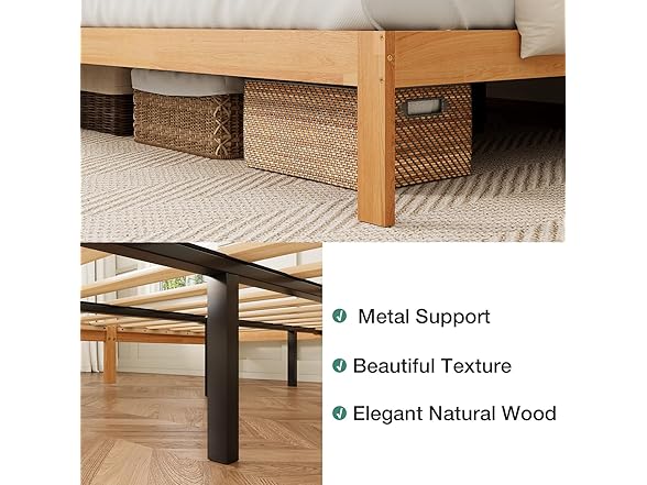 Novilla Novilla 12 Inch King Bed Frame, Classic
