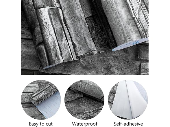 Nukofal Nukofal Grey Brick Wallpaper Peel and S