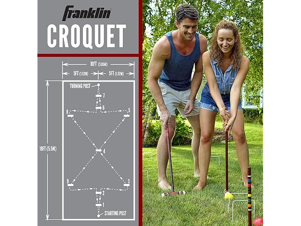 Franklin Sports 6 Player Family Croquet Set