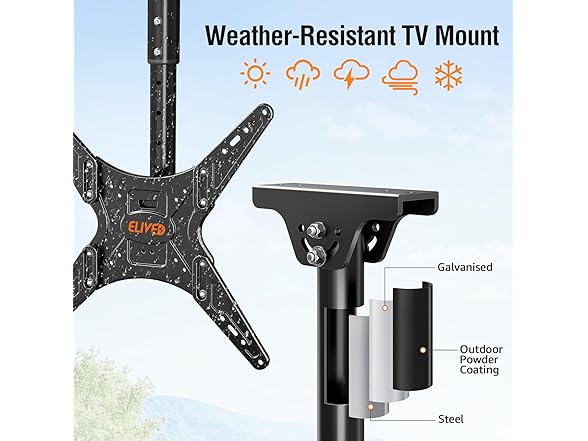 ELIVED Outdoor Ceiling TV Mount | 26-65in