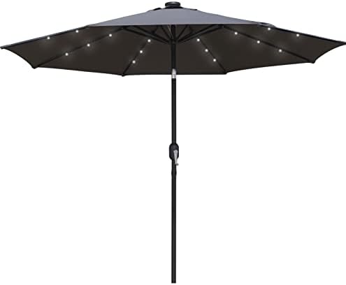 LeisureMod SUBL-9GR Seirra Outdoor Umbrella Gray