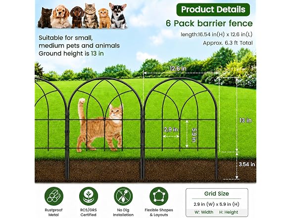 Youpehom Small Garden Fence