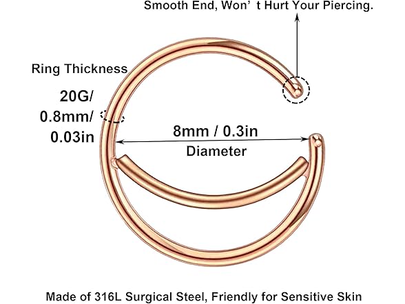 Bosteda Nose Rings Hoops For Women