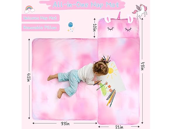 Nap Mat with Removable Pillow/Blanket