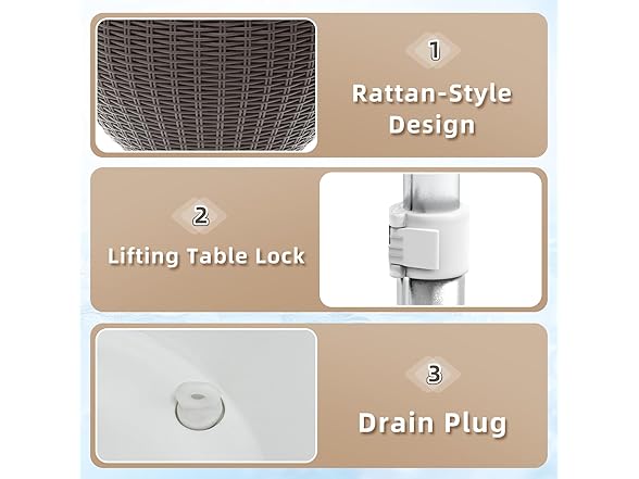 Grey Patio Bar Side Table