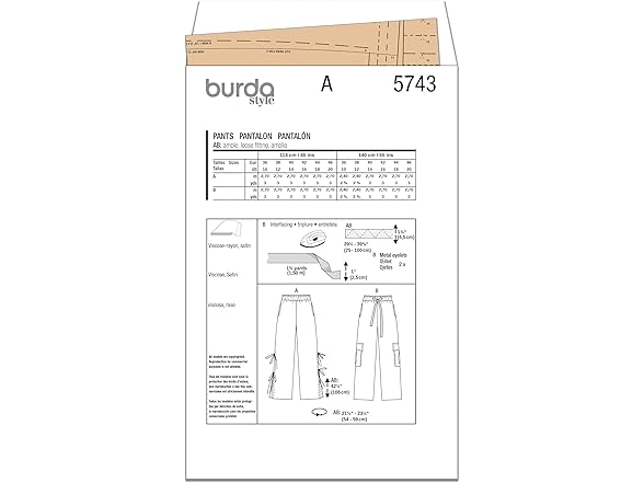 Burda Misses' Trousers Sewing Patter