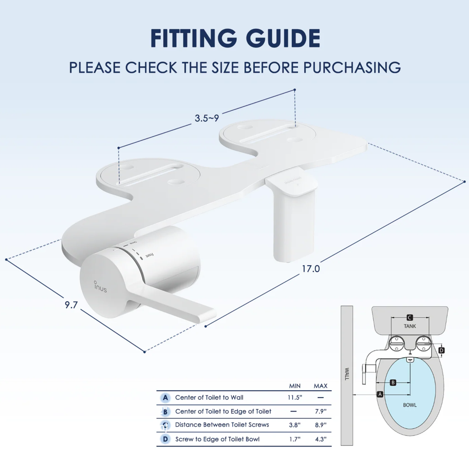 Inus M3 Bidet Attachment Dual Nozzle & Nozzle Guard - Gallery 9