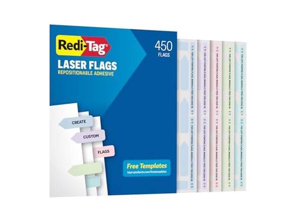 Laser Printable Flags 450pk 2"x0.56"