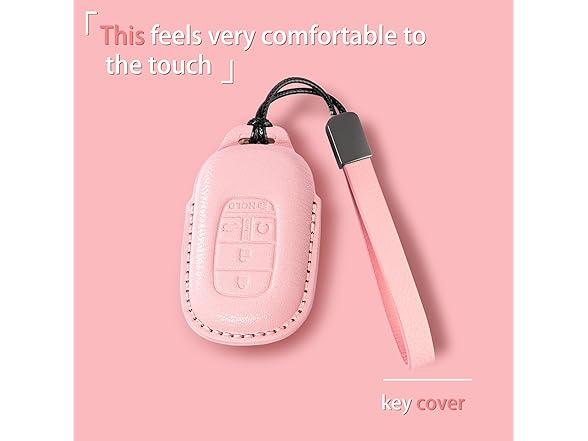 Riasot Riasot Leather Key Fob Cover Pink Honda