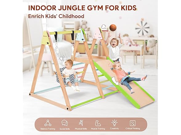 CoziBB 7 in 1 Indoor Jungle Gym for Kids