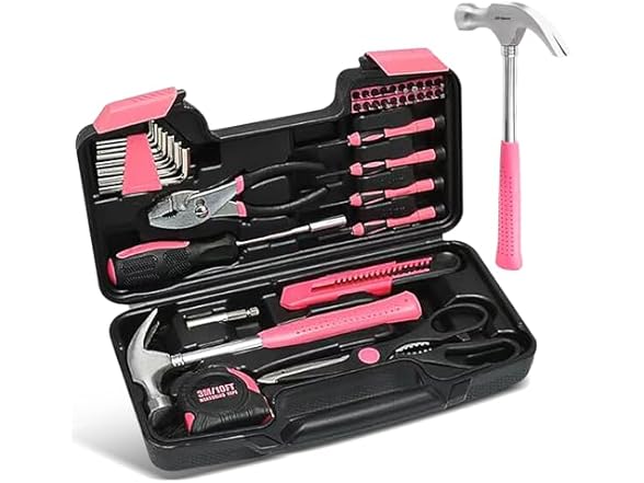 39Pc Household Tool Set Pink Women
