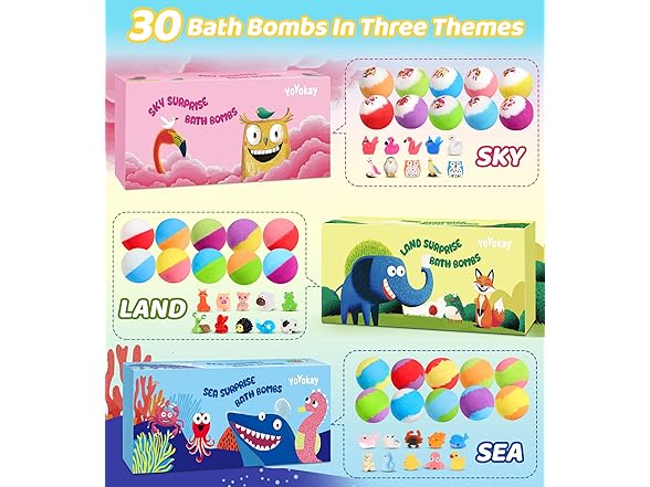 YoYokay Kids Bath Bombs with Toys Inside