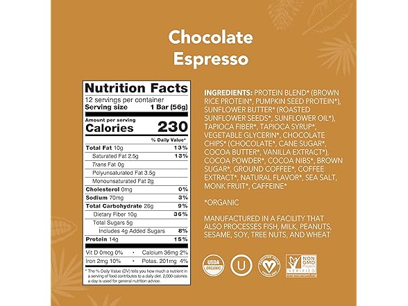 12CT ALOHA Organic Plant Based Protein Bars Chocolate