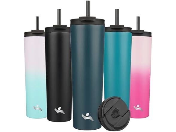 Konokyo 34oz Insulated Tumbler with Lid and Straw