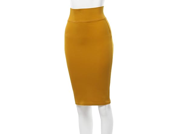 A2Y Women (M) Solid Ponte Knee Length Slit Skirt