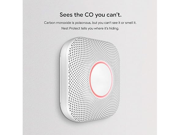 Google S3006WBUS Nest Protect, S3000BWES, 2nd Gen, Battery, 3-Pack Alarm-Smoke Carbon Monoxide Detector, 3, White (Open Box)