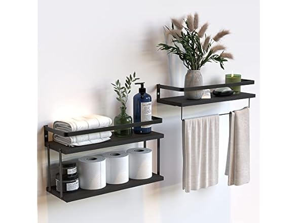 Wall Mounted Floating Shelves, 2+1 Tier