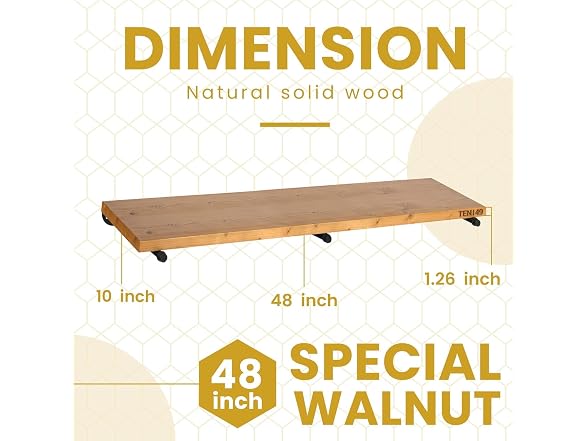 TEN49 Wood Shelves 48in Walnut 2-Pack