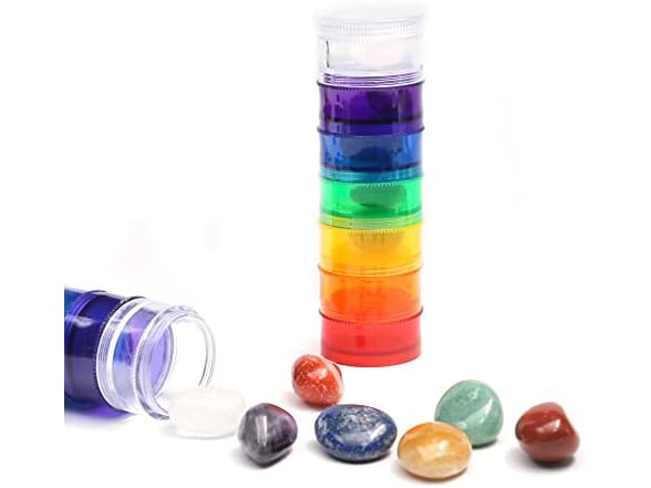 Seven Chakra Stones in Pill Case