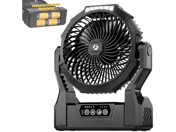 XZK Battery Operated Fan, 2-in-1 D-Cell