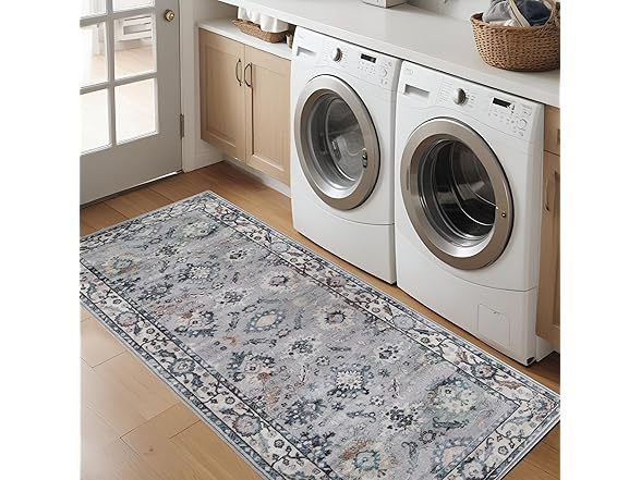 Superior 2'7"x6' Vintage Floral Border Rug