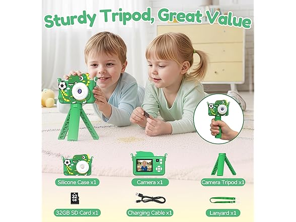 KIDWILL Kids Camera with Tripod