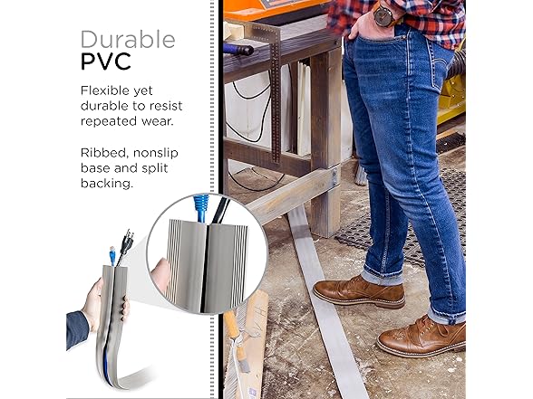 Cordinate 10ft Floor Cord Cover, Cable Protector
