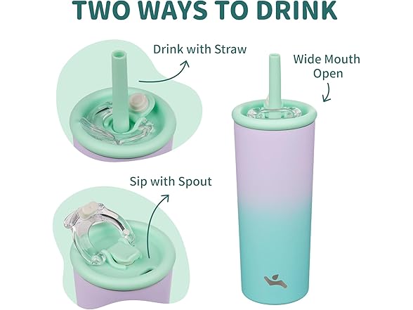 Konokyo 20oz Insulated Tumbler with Lid and Straw Oasis