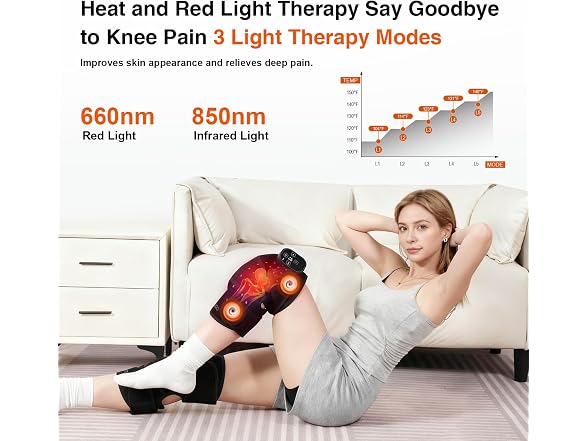 AUDODO Red Light Cordless Knee Massager